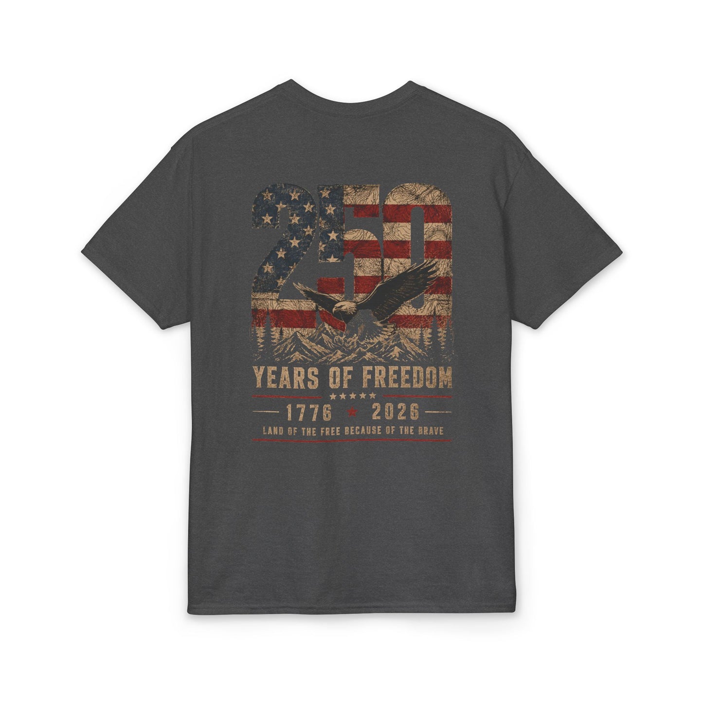 250 Years of Freedom T-Shirt Patriotic 1776–2026 American Flag Tee