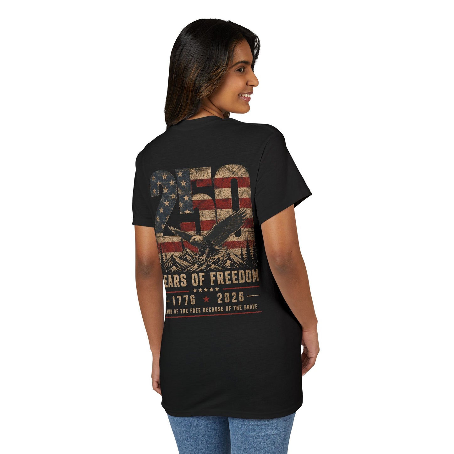 250 Years of Freedom T-Shirt Patriotic 1776–2026 American Flag Tee