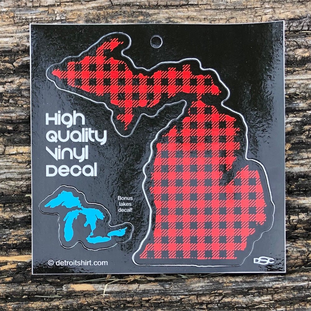 Sticker - Michigan Plaid Shape