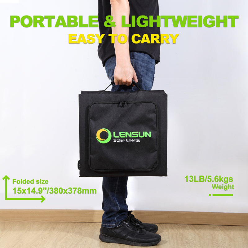 LensunSolar 200W 36V Solar Blanket for 24V Battery or Power Station