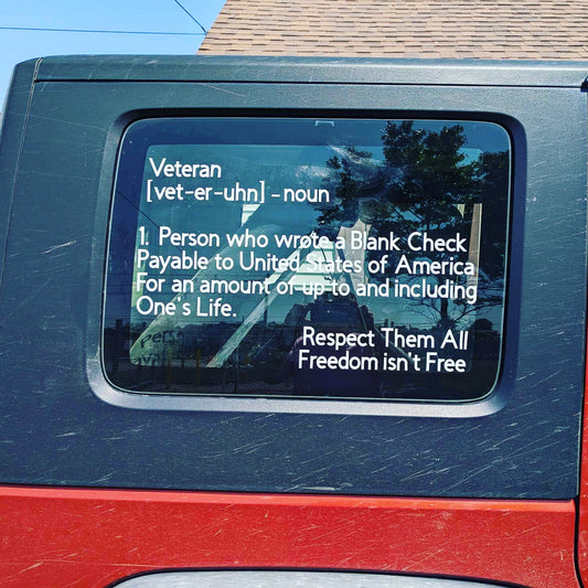 Veteran Definition Rear Window Decals