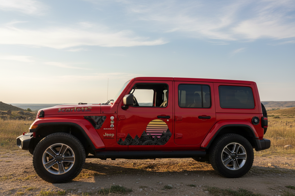 Topo Retro Sunset Side Decals